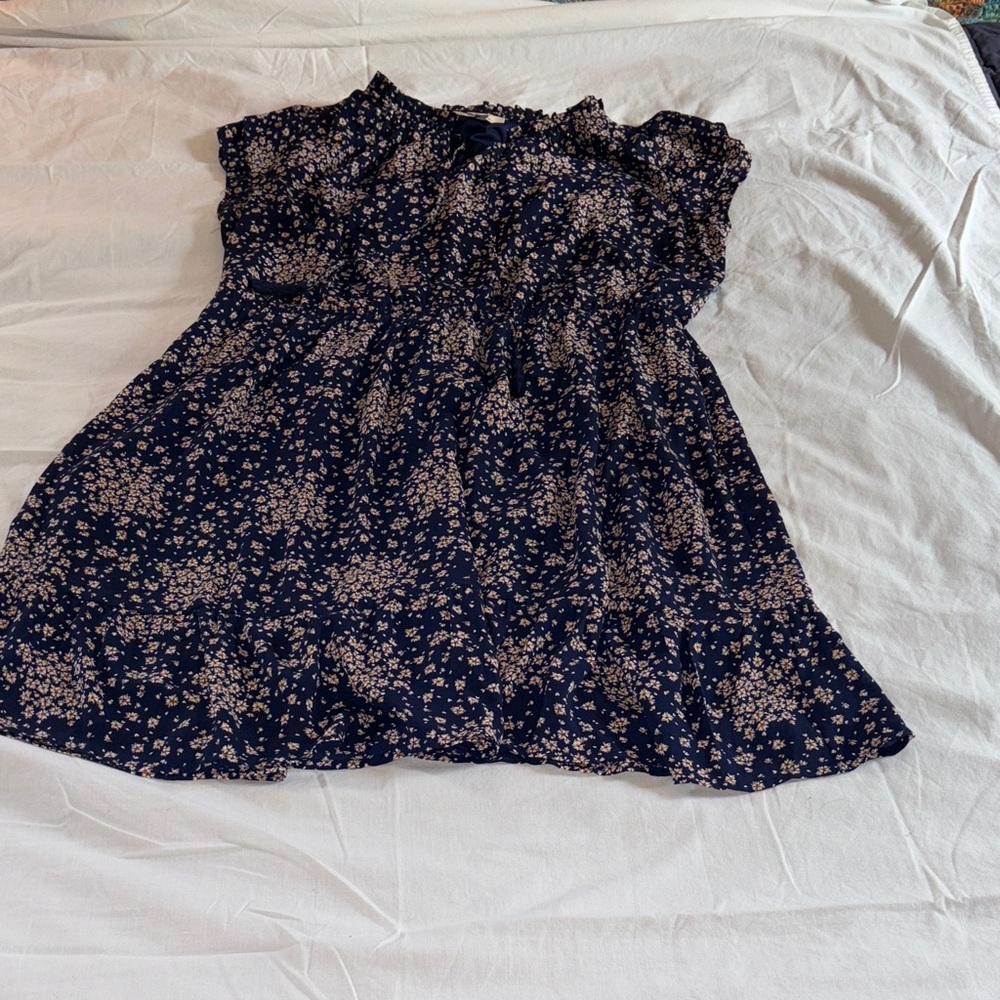 Cleo Flutter Sleeve Aline Dress Indigo